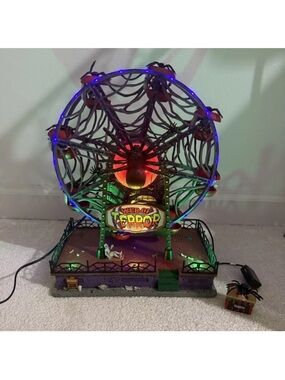 NEW LEMAX Web of Terror Halloween Ferris Wheel (lights up and makes noise)